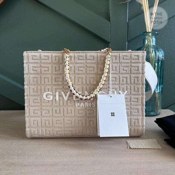 Givenchy Handbags - ❌SOLD❌ NEW Givenchy G Tote Small Jute Shopping Bag Cream Tote